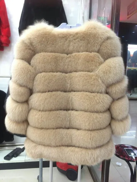 Натуральный Лисий мех куртки настоящая меховая Шуба Женский наряд, верхняя одежда для женщин плюс размер на заказ 5XL