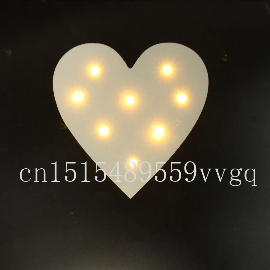 

MINI white wooden heart shape light LED Marquee Light Sign LED light valentine's gift Indoor Dorm FREE SHIPPING