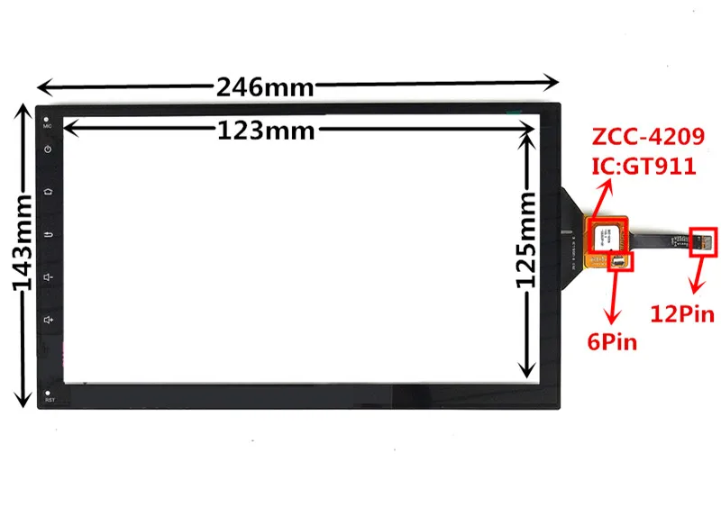 

10.1 inch GT911 ZCC-4209 Capacitive Touch Digitizer for Chevrolet Car DVD GPS navigation multimedia Touch screen panel Glass