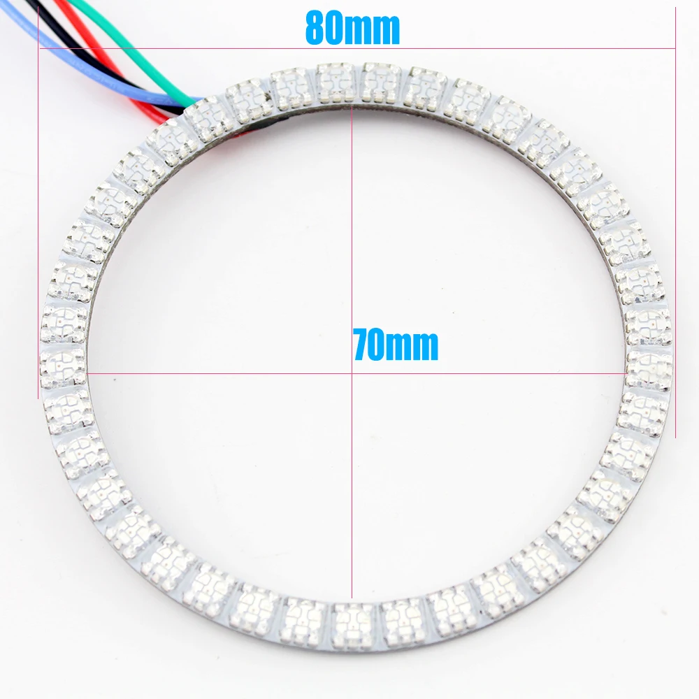 1 пара (2 шт.) ангельские глазки фары Halo кольца комплект 5050 LED многоцветный RGB 24