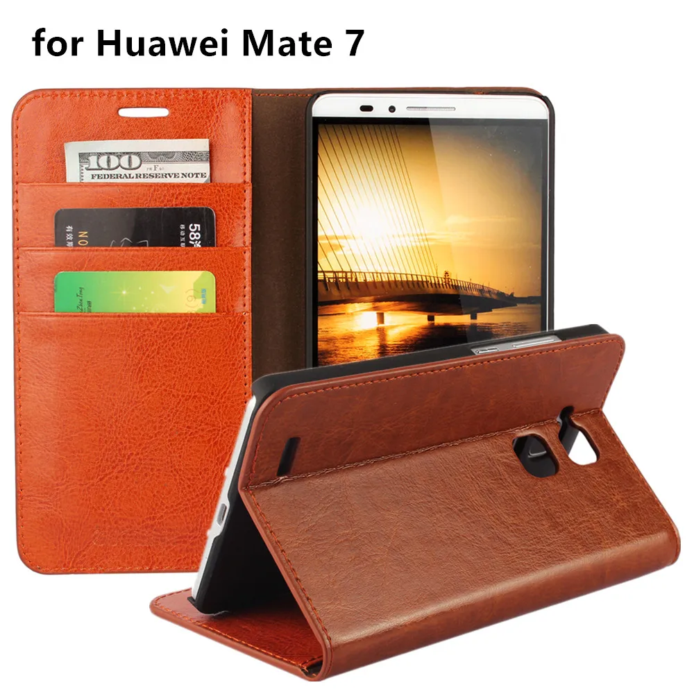 

Luxury Wallet style phone Case Leather Case For Huawei Ascend Mate 7 Flip Cover Business Protective Holster