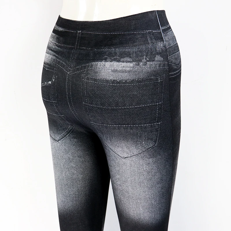 Новинка, женские модные классические эластичные обтягивающие леггинсы, сексуальные имитирующие джинсы, обтягивающие джеггинсы, обтягивающие штаны большого размера, горячая распродажа