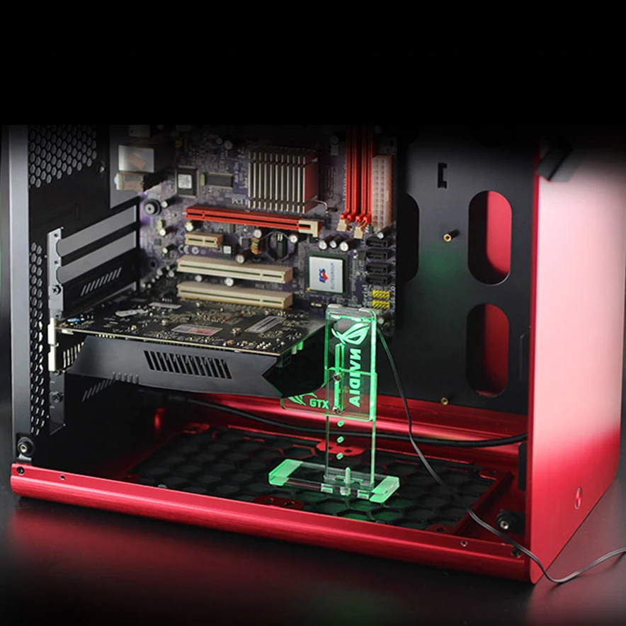 External Graphics Card Holder Stand Mounting Bracket For GTX 1080 1060 1070 1050 1030 980 970 960 950 750 660 650ti Led light