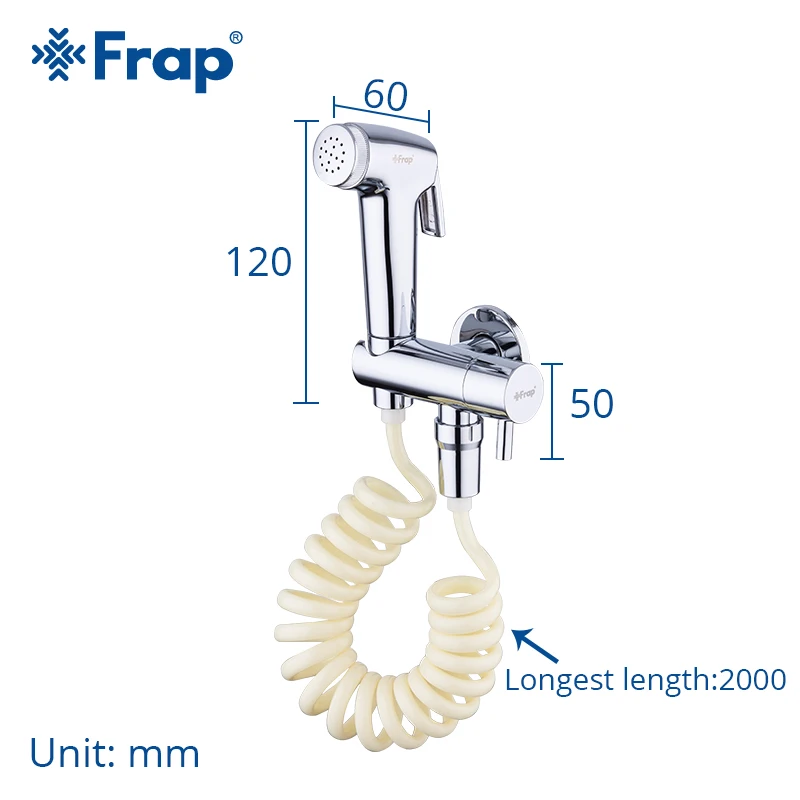 FRAP Bidets смесители из твердой латуни для воды один холодный угловой клапан биде кран функция цилиндрический ручной душ кран хром кран