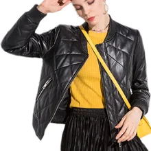 Осенняя кожаная куртка, зимняя Толстая мотоциклетная кожаная куртка, Женские базовые пальто, модная байкерская куртка из натуральной и искусственной кожи