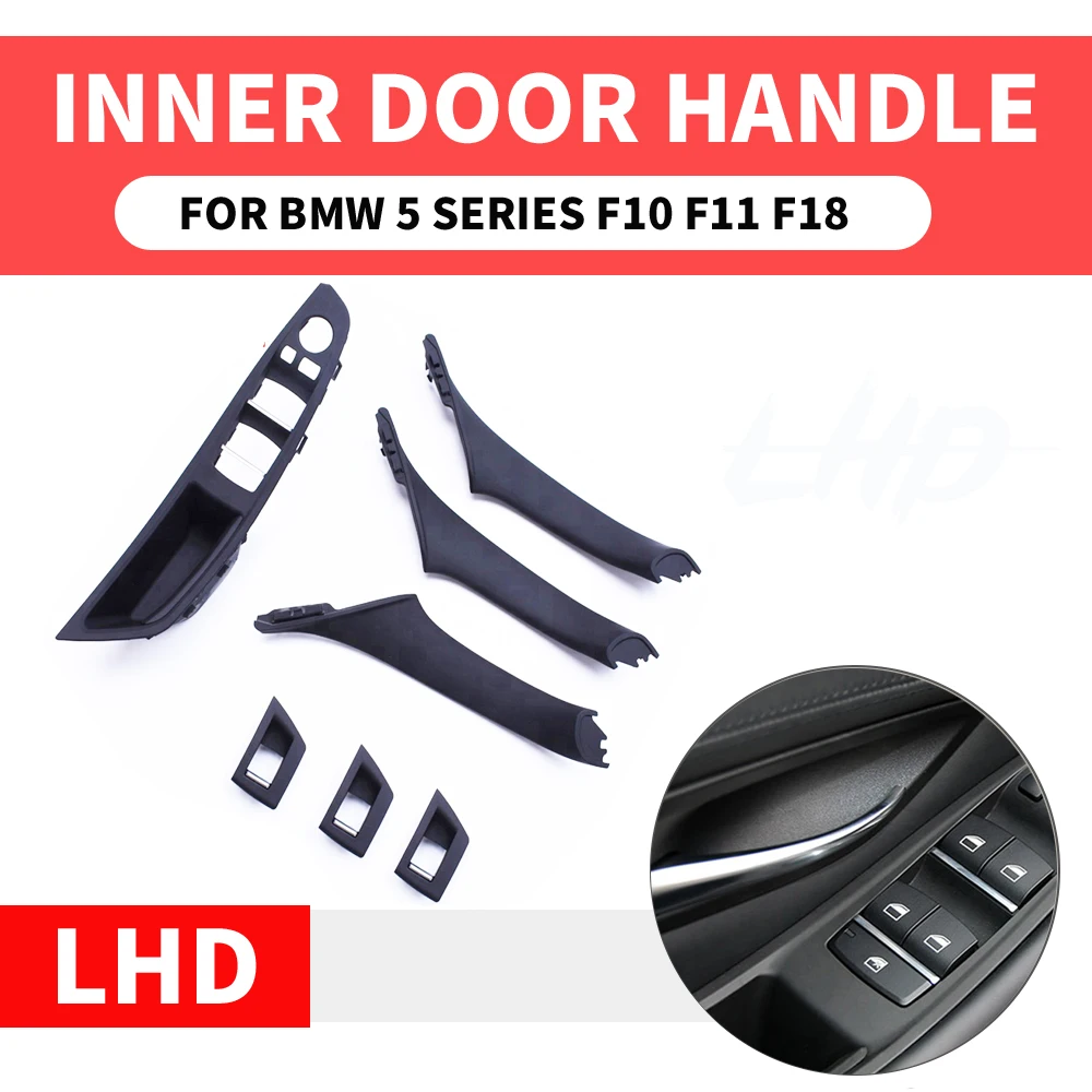 

4/7PCS Left Hand Drive LHD For BMW 5 series F10 F11 F18 520 525 530 Gray Car Interior Door Handle Inner Panel Pull Trim Cover