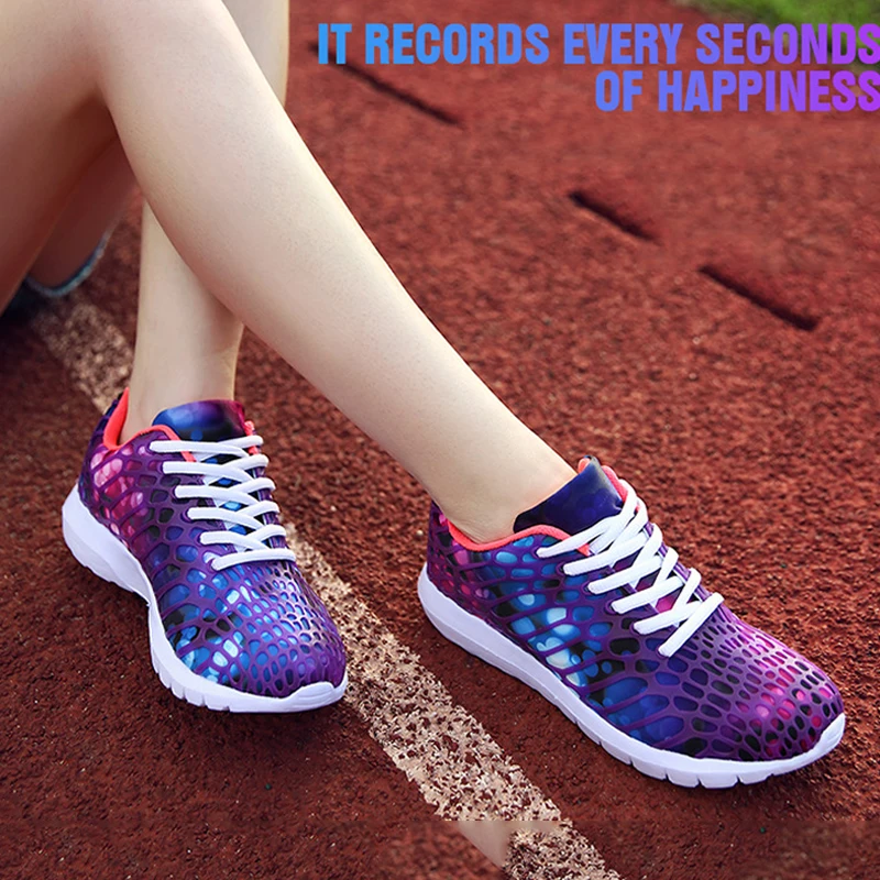 

2019 Brand New Fashion Running Shoes Breathable Cushioning Rubber Women Trainers Lace Up Flat Comfy Gym Sports Shoes