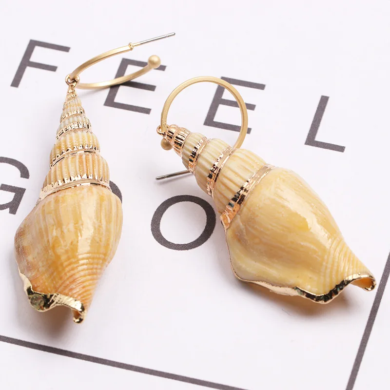 

Tassel Aretes Earing European And American Fashion Shell Earrings Natural Haiyang Style Popular Shellfish Hanging 2019 Hot Sale