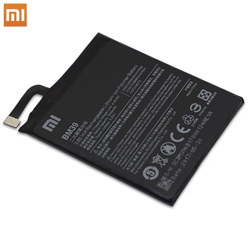 Xiao Mi Original Phone Battery BM39 For Xiaomi Mi 6 Mi6 3250mAh High Capacity Replacement Battery Free Tools Retail Package