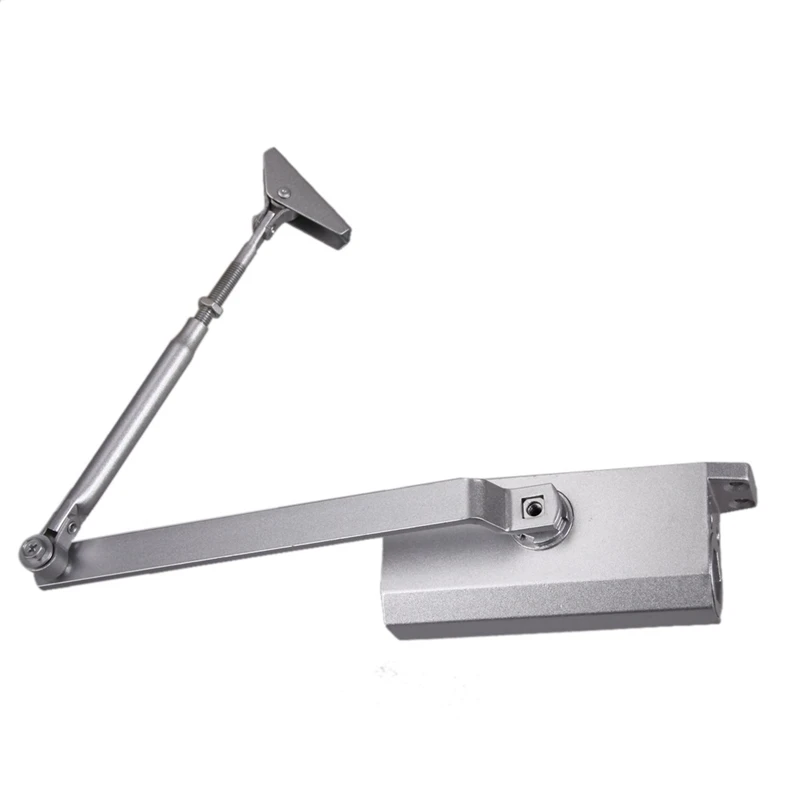 Automatic Door Closer 90 Degree Positioning Hydraulic Buffer Adjustable Speed Aluminium Alloy For Left Right Hand Doors 65~85 kg