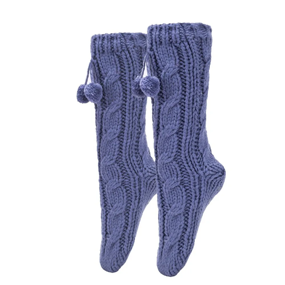 

Skinfullysweet New Long Home Floor Socks Home Slipper Women's Winter Warm Fuzzy Anti-Skid Lined Indoor Floor Slipper Socks