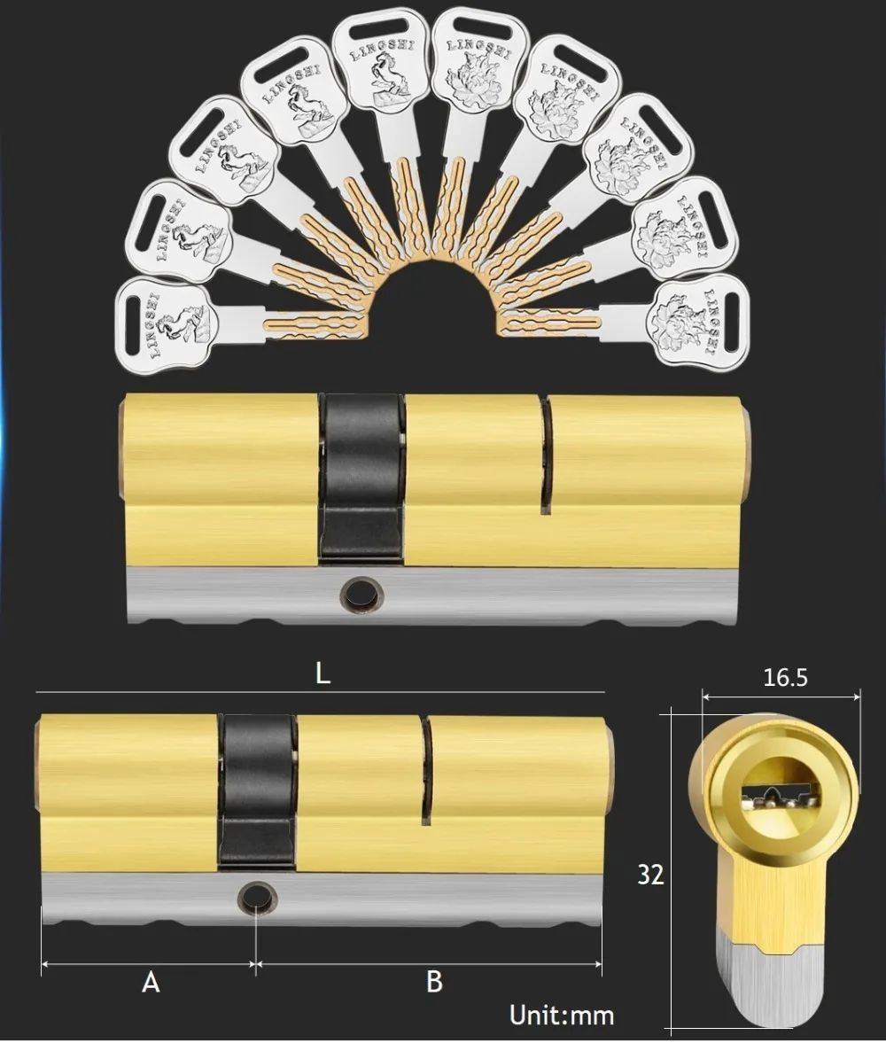 C Grade Security entrance door lock cylinder with 10 keys lock