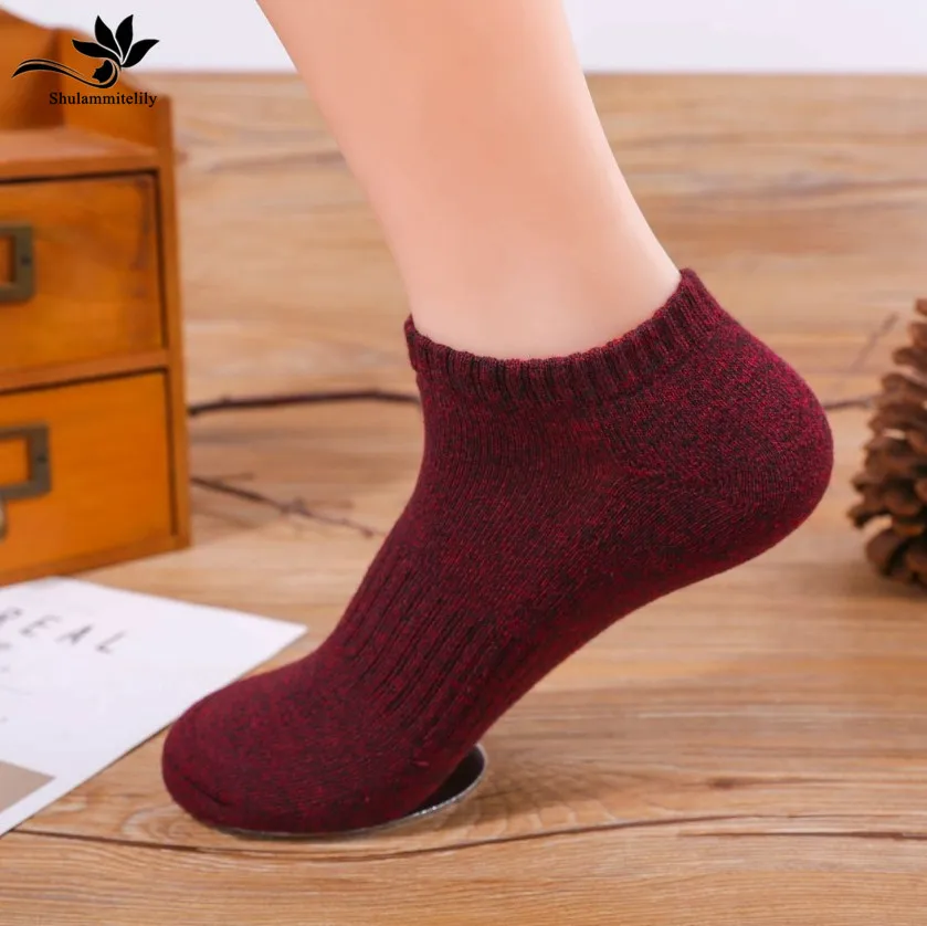 5pairs Man's cotton thick ankle Socks men invisible socks spring winter