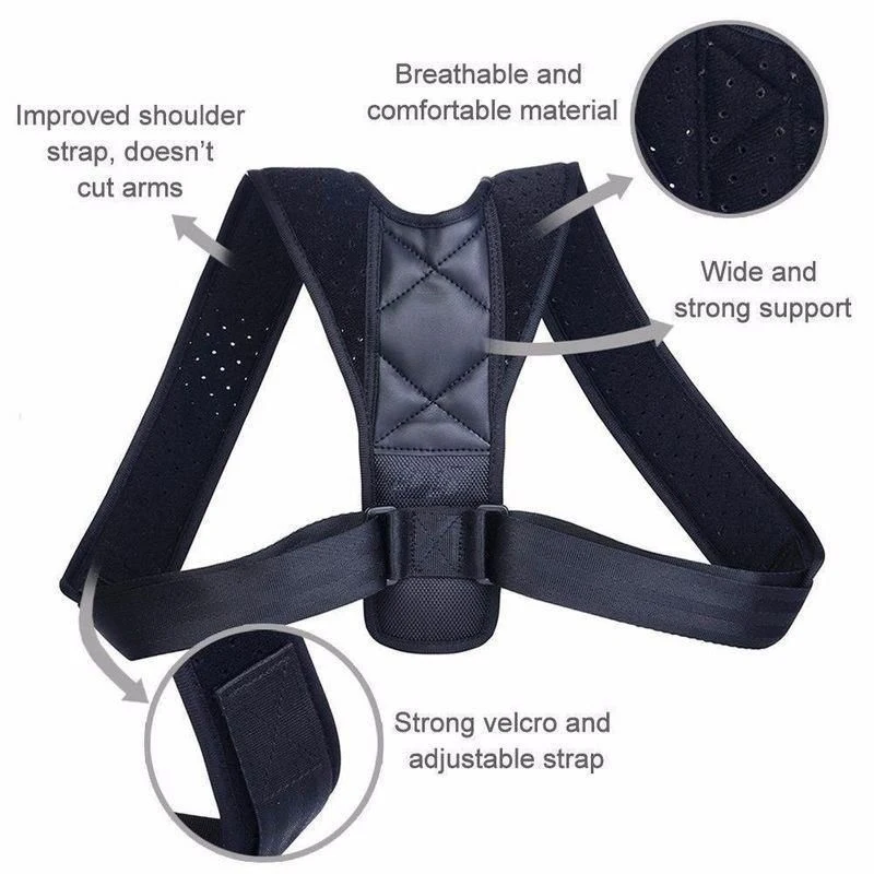 Posture Correction Adjustable Back Posture Corrector Clavicle Spine Back Shoulder Lumbar Brace Support Belt  Prevents Slouching24