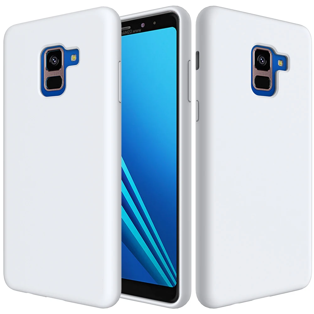 Для samsung Galaxy A8 Plus мягкий жидкий силиконовый чехол-накладка для samsung A8 plus A9 S10 5G A70 M20 M10 A9S чехол s - Цвет: white