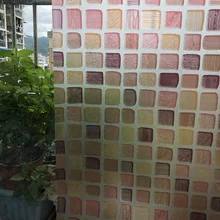 Без клея, стеклянная оконная пленка, непрозрачная, уличная, декоративная, статическая, самоклеющаяся, легко снимается, оконная наклейка, 3D, Checker mosaic