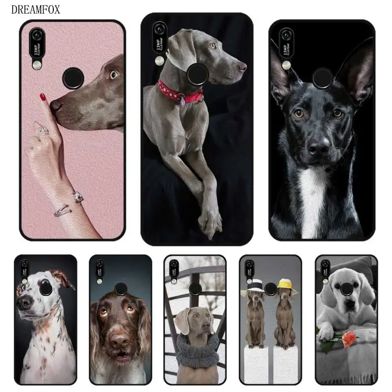 

N464 Weimaraner Cute Black Silicone Case Cover For Huawei Y5 Y6 Y7 Y9 Prime Pro 2017 2018 2019