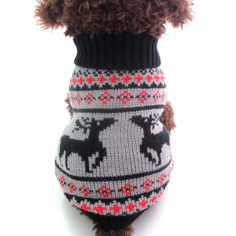 Новогодний для домашних собак свитер с капюшоном кошка щенок теплое пальто куртка Caribous 5 размеров