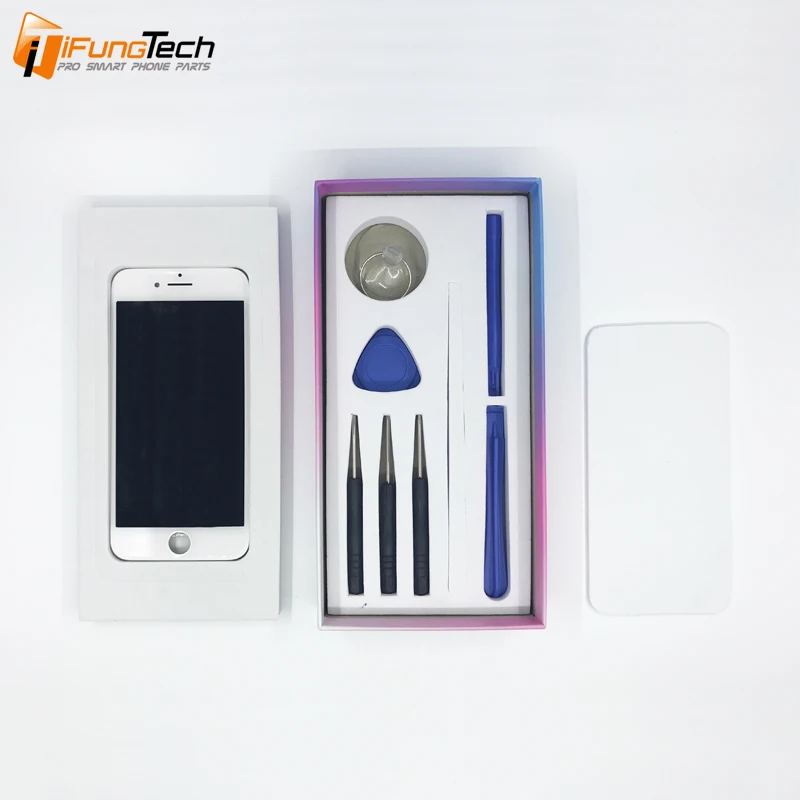 

Safety Battery LCD Packing Box For iPhone 8/8 Plus/7/7 Plus/6plus/6/5s/5c/5g/4s/4g Paperboard Cardboard Box with Tools Hole Set