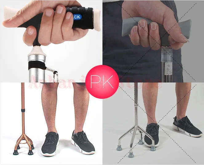 Для пожилых людей помощь ходьба трость реабилитация защитить маленькие ноги Костыль регулируемый по высоте алюминий сплав костыль