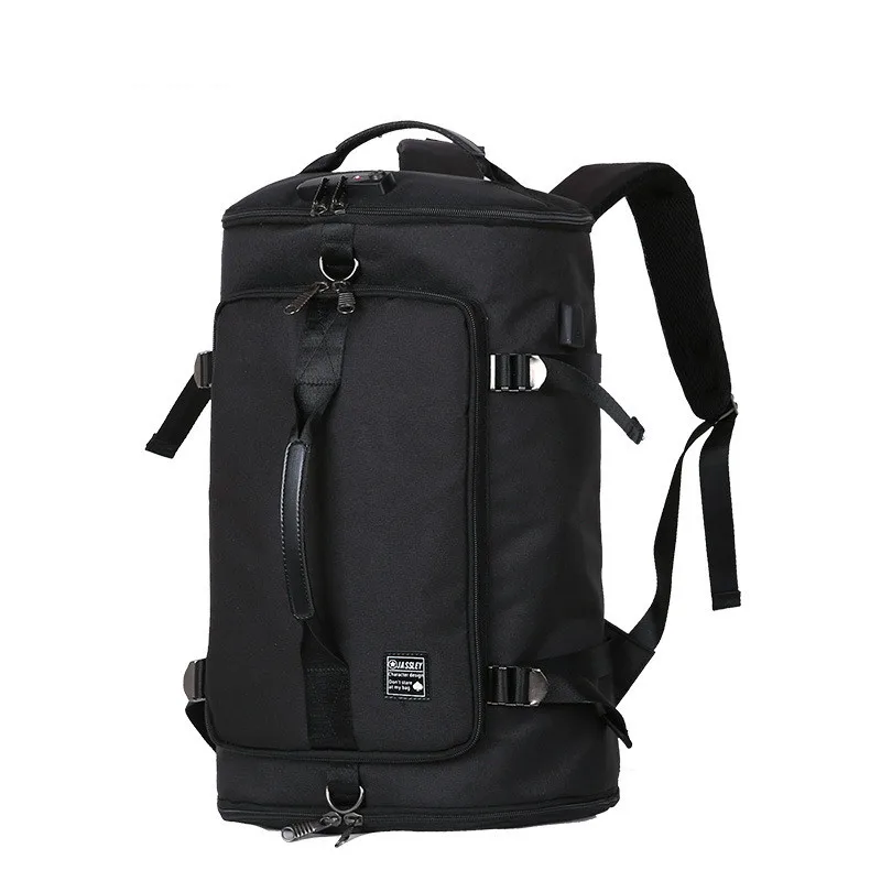 Мужской рюкзак-ведро, 40 л, большая вместительность, 15,6, сумка для ноутбука, дорожный рюкзак, сумки для Mlae, Подростковая школьная сумка для компьютера, рюкзак - Цвет: black