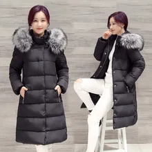 Women Winter Coat Thicken Warm Down Cotton Long Coat for Woman Coat Parkas Luxury Large Faux