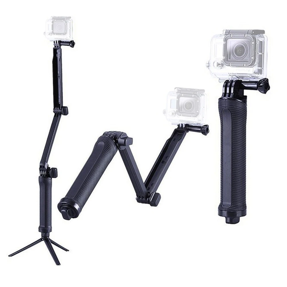 Портативная 3 полосная палка для селфи с мини штатив монопод экшн Камеры Gopro Hero 5 4
