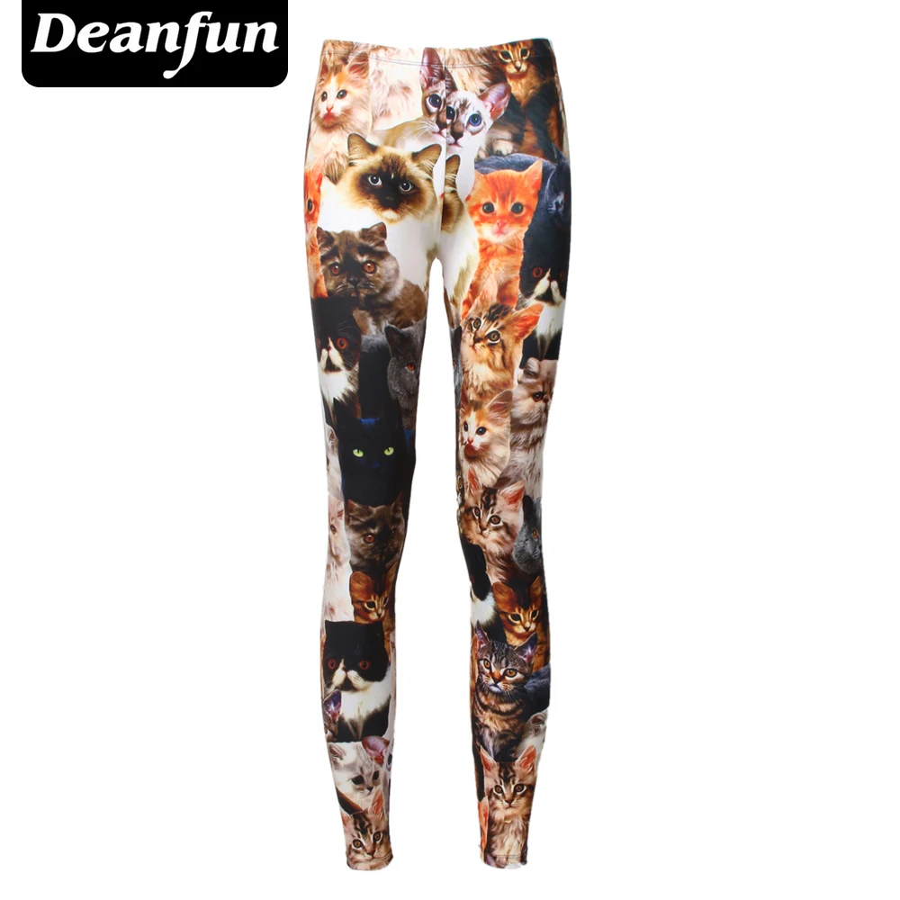 Image 2016 Hot Sale New Arrival 3D Printed Fashion Women Leggings Cats Legging Tie Dye Fitness Pant CK23