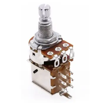 

New Guitar Bass Push Pull Pot A500K Push Pull Potentiometer Volume Tone Short Split Shaft Switch Pots Pack of 3