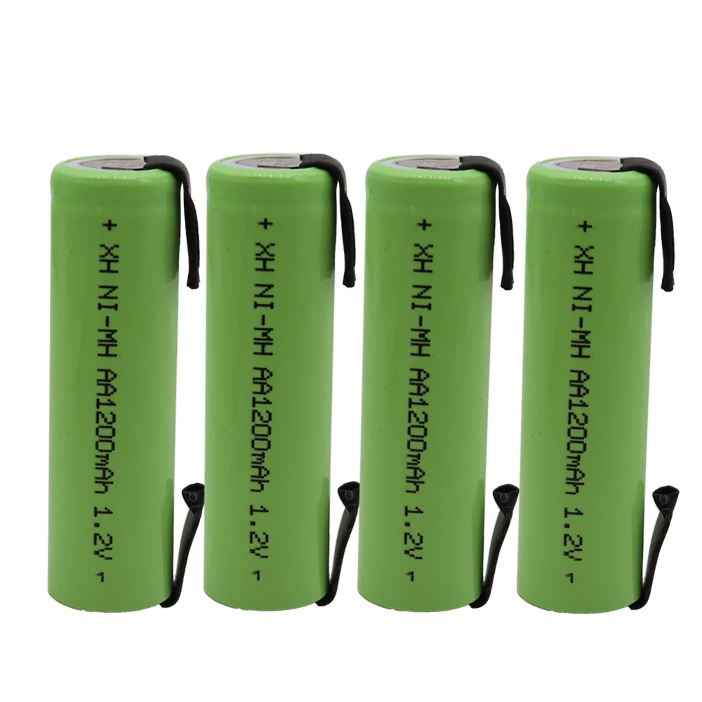 /lote AA Аккумуляторная батарея 1200mAh 1,2 V NI MH батарея солдат 14430 с никелевой пластиной электрическая Игла DIY батарея