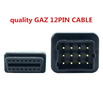 

Best quality GAZ 12PIN 12 pin to obdii obd 16pin male to female cable free shipping diagnostic tool for cars trucks test tool