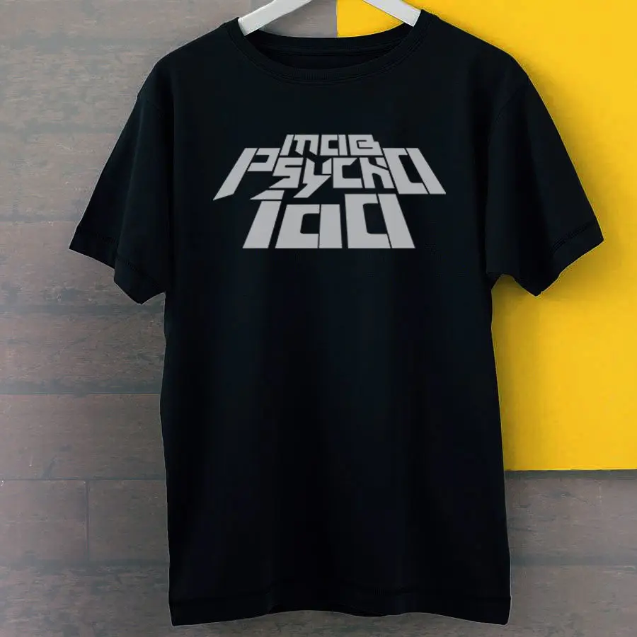 Mob Psycho 100 Новые черные футболки с логотипом Saitama S-3XL бесплатная доставка модные