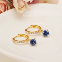 Серебряные серьги-кольца, камень, CZ Кристалл, серьги-гвоздики, медь, кубический цирконий, спираль, серьги, Женские аксессуары, свадебные подарки