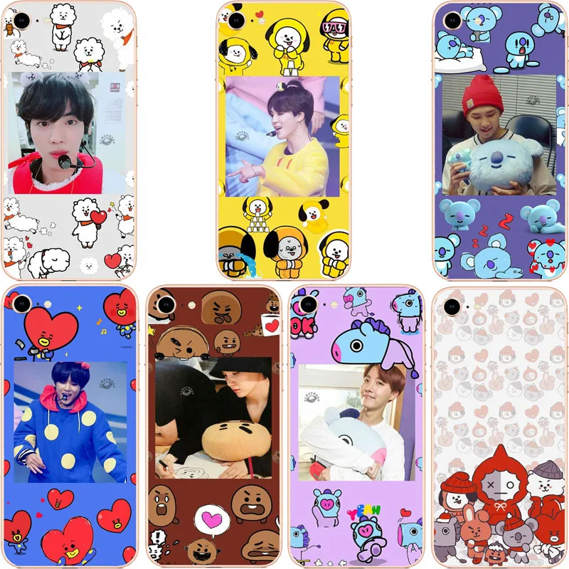 

Coreia Do BTS Bangtan Meninos Jovens Para Sempre BT21 Rigido PC Phone Cases Capa para iPhone 4 5 6 alem de 7 8 Plus X