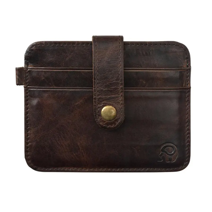 Bifold Wallet Men's Brown Credit/ID Card Holder Slim Purse Gift Slim Credit Card Holder Mini Wallet Purse Bag monedero hombre