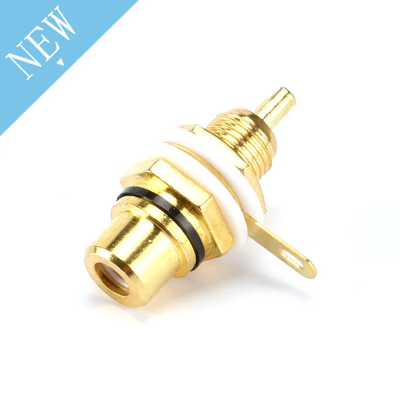 

10pcs RCA Female Connector Socket Adapter Plug For 3.5mm Audio Plug AV Plug Gold Red Black Panel Connector For Amplifier Speaker