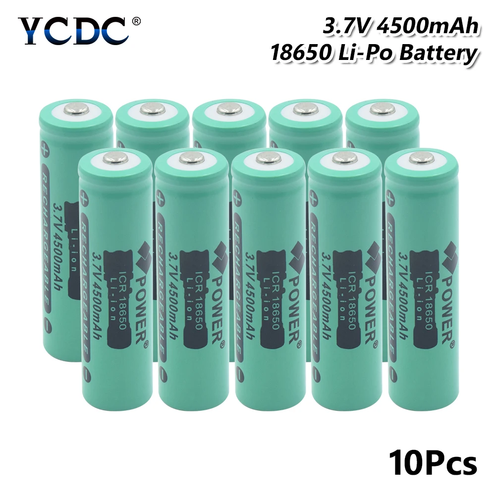 

18650 Battery Lithium Li-ion 4500mAh 3.7V electronic cigarette Rechargeable batteries power high discharge power bank flashlight