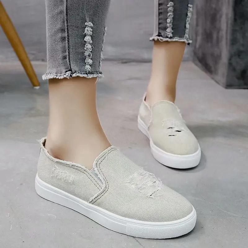 

Spring and autumn new simple Korean Cowboy hole shoes