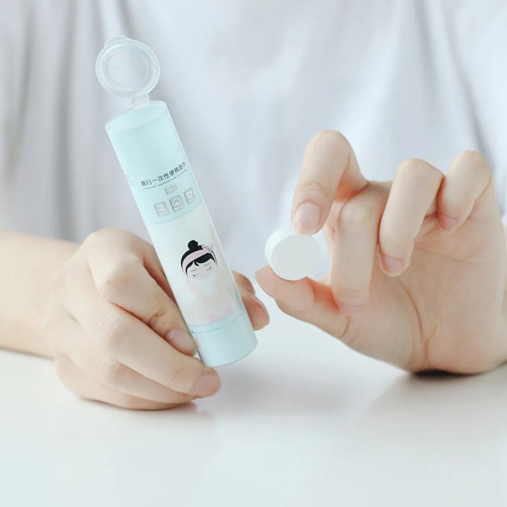 

10Pcs Compressed Towel Tube Disposable Clean Face for Travel Cotton Fabrics Towel 24*22cm