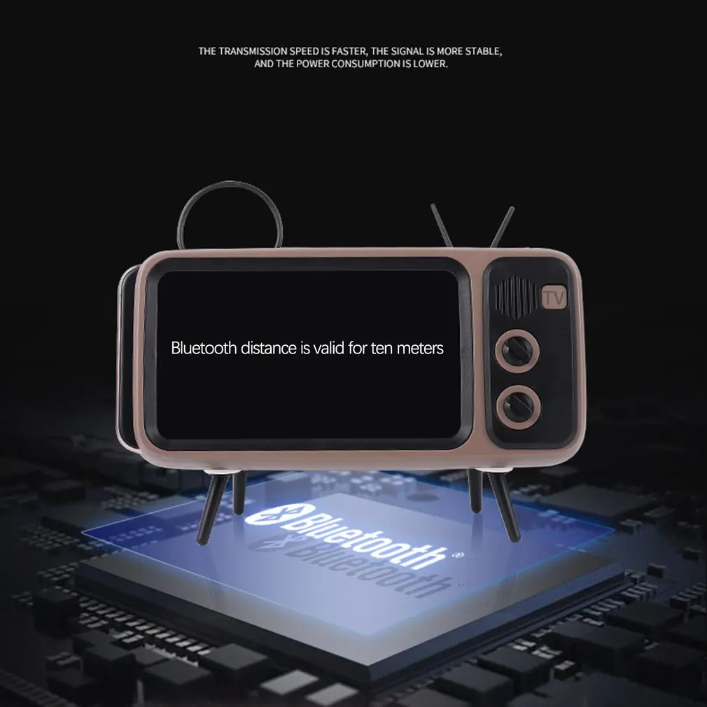 Ретро Мини Bluetooth динамик классический ТВ Аудио Поддержка TF карта fm-радио Aux Модель Беспроводная резонирующая коробка для iPhone huawei Xiaomi