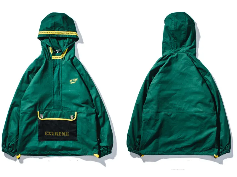 Front Pocket Half Zip Hooded Windbreaker Jacket 3