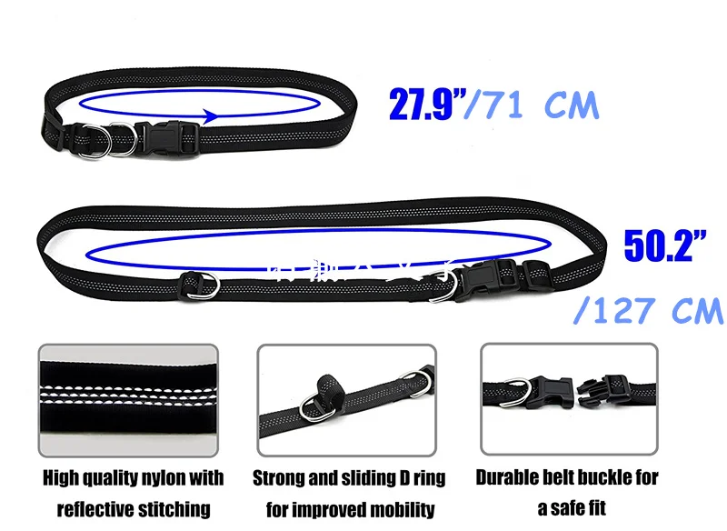 Hands Free собачий поводок светоотражающий для бега, пеших прогулок, тренировок на велосипеде, Двойные руки регулируемый поясной ремень, амортизация
