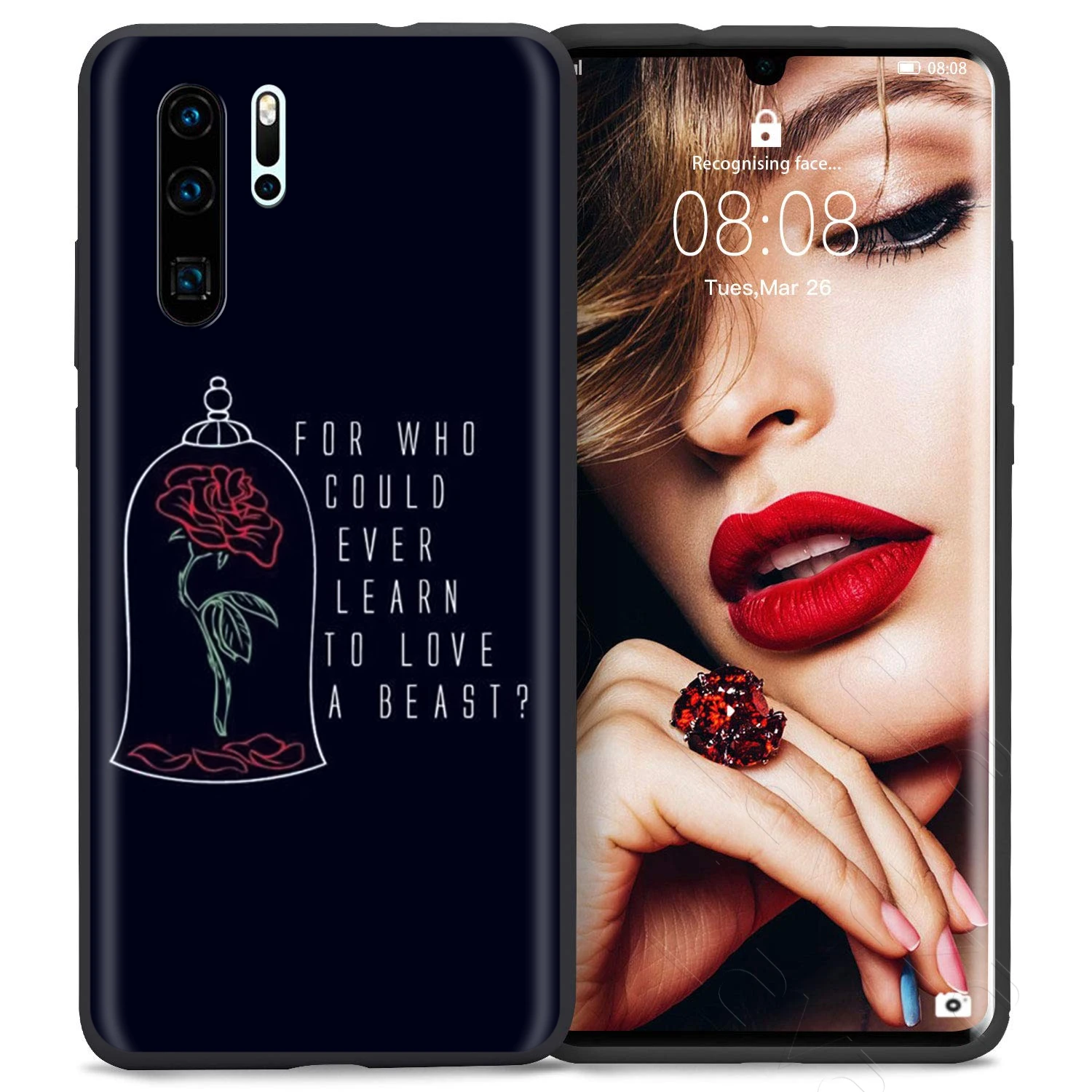 Чехол Lavaza beauty Beast Rose Princess для huawei mate Y7 Y9 P8 P9 P10 P20 P30 Lite Pro P Smart Mini - Цвет: 1