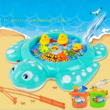 Дети электрические игрушки рыбалка многофункциональный поворотный магнитные пластиковые рыбалка головоломка 1 шт. от имени родитель-ребенок взаимодействия