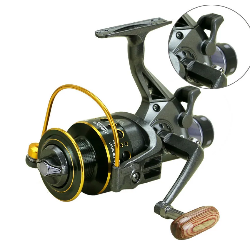 

2019 NEW 5.0:1/5.2:1 Double Brake Fishing Real Super Heavy Carp Fish Feeder Spinning Real Spinning Wheel