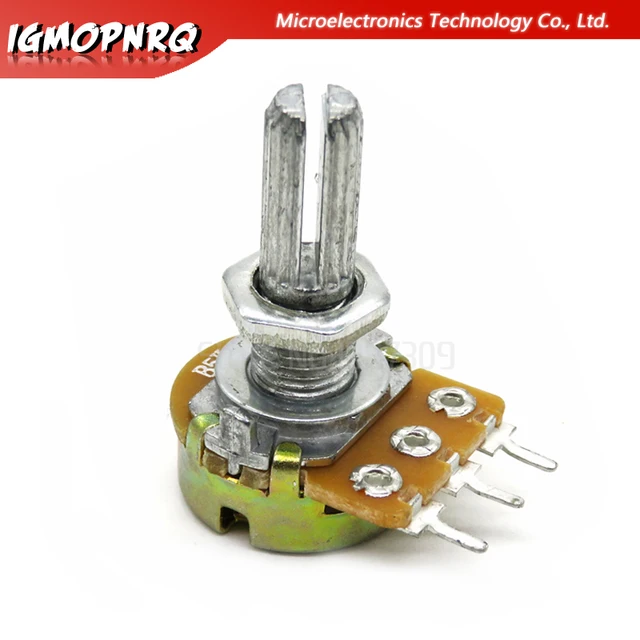 Potenciómetro WH148 de 3 pines 20MM B1K 1K OHM, potenciómetro de rotatoción única pozo para macetas de 20MM con tuercas, potenciómetro de un solo par Potenciómetro WH148 de 3 pines 20MM B1K 1K OHM, potenciómetro de rotatoción única pozo para macetas de 20MM con tuercas, potenciómetro de un solo par