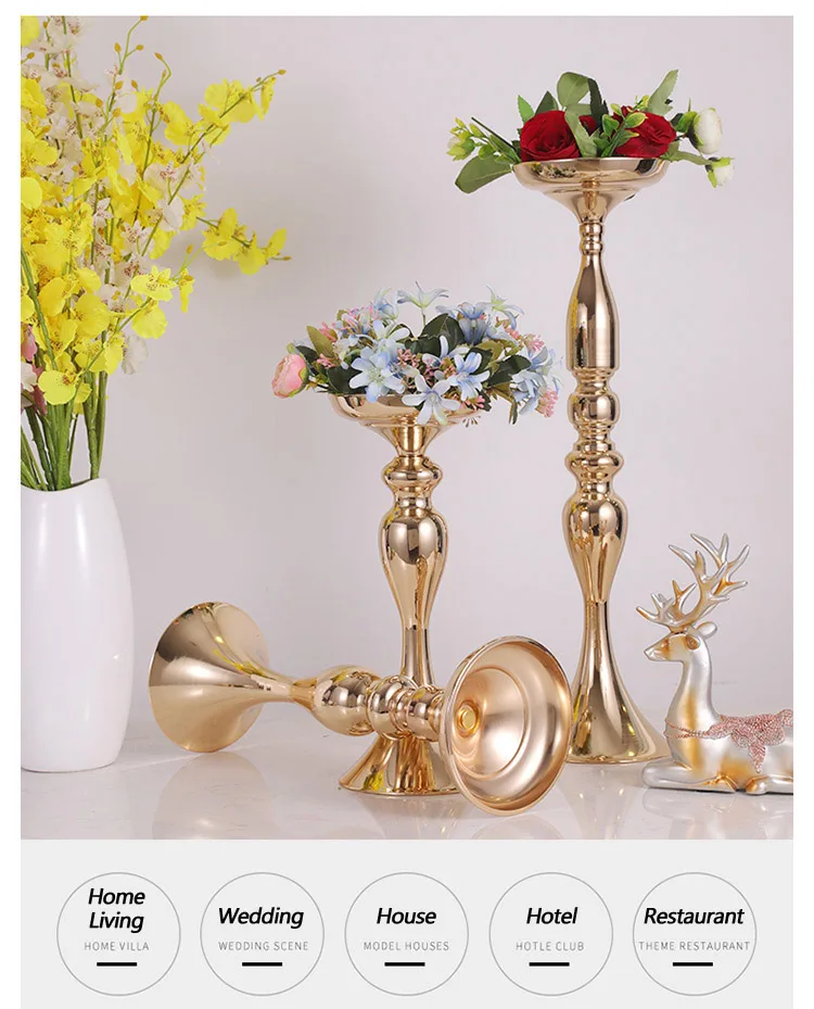 Golden Candlestick Flower Vase (7)