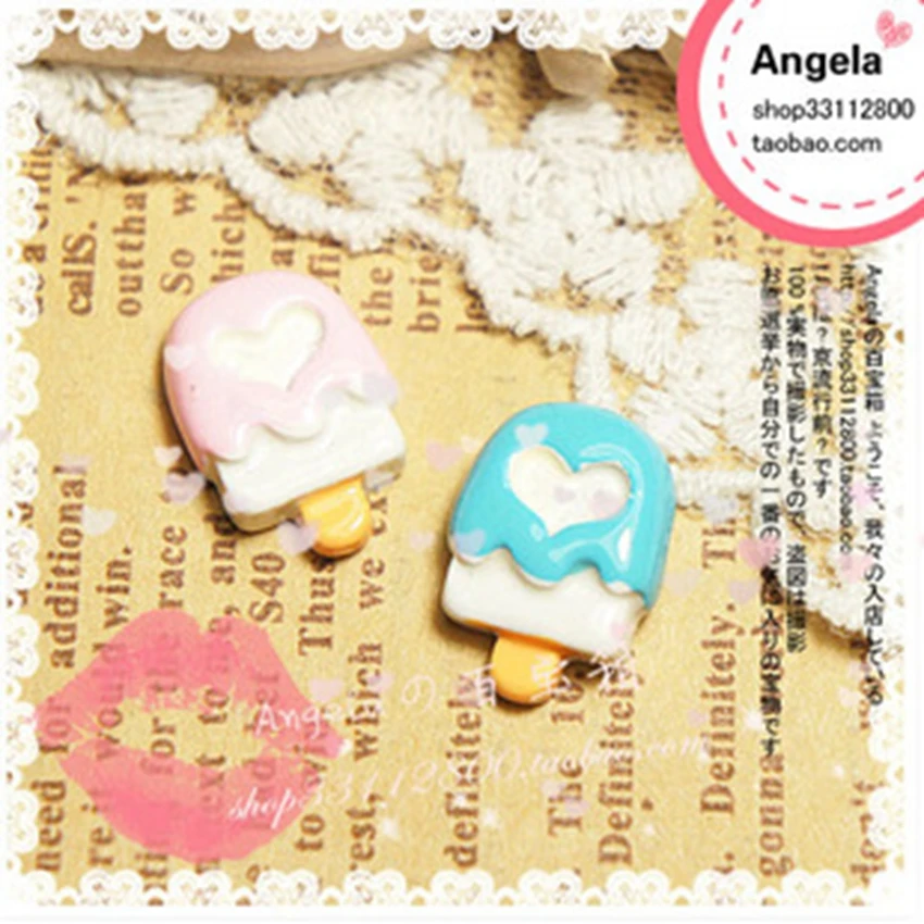 Jewelry Materials For Phone Decoration Really So Kawaii 20pcs Mixed 18mm Flat Back Reisn Cabochon Cute Icecream | Дом и сад