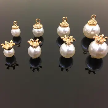 

10 Pieces Pretty Ivory Black Pearl Buttons Pendant Embellishments for Craft Shank Pearl Alloy Buttons Sewing DIY Craft