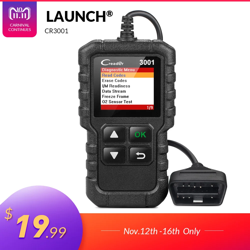 Launch Creader 3001 OBD2 EOBD Automotive Scanner OBD Car Diagnostic Tool OBDII OBD 2 Code Reader Engine Scanner PK ELM327 AD310 Launch Creader 3001 OBD2 EOBD Automotive Scanner OBD Car Diagnostic Tool OBDII OBD 2 Code Reader Engine Scanner PK ELM327 AD310